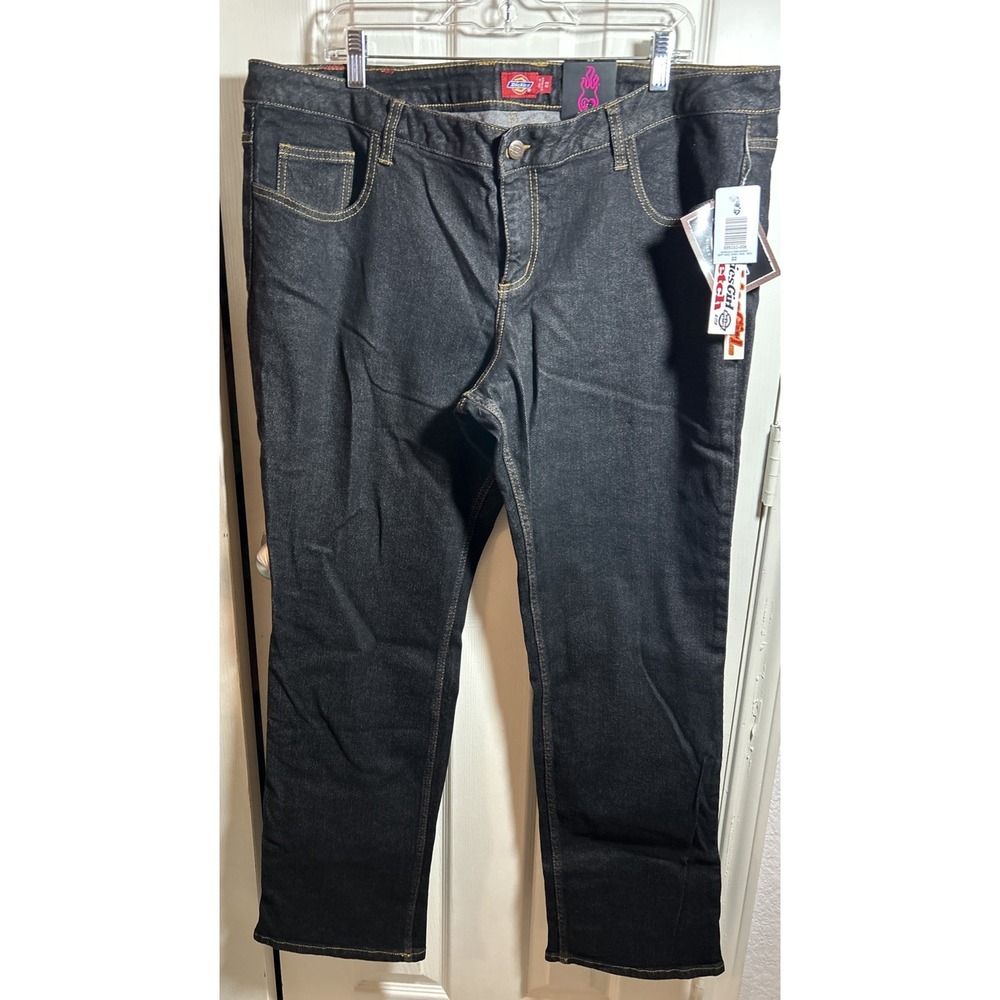 NWT Dickies Womens Size 22 Reg Skinny Fit Jeans Pockets Black